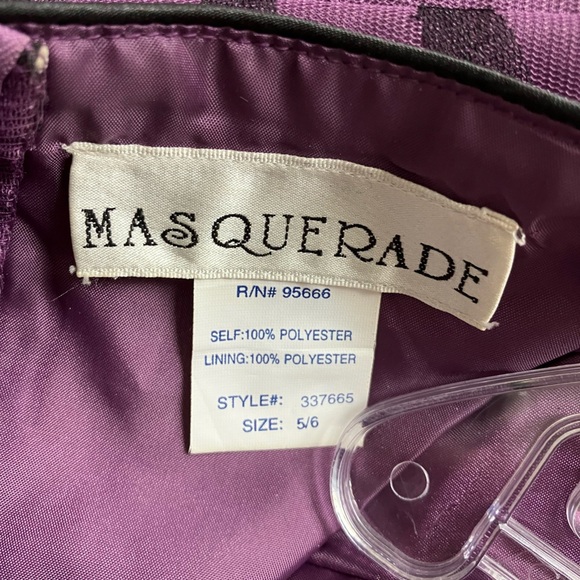 Masquerade Strapless Women’s Dress, Size 5/6 (Junior), Purple and Black, Floral - Picture 9 of 9